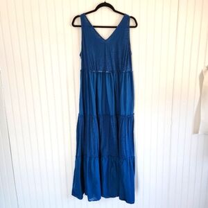 TORRID Teal 100% Cotton Midi Ruffle Smocked Beach Dress 1X